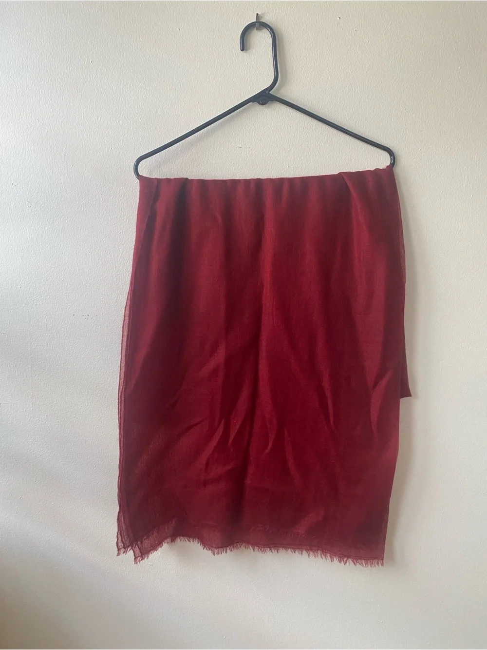 Women's Red Silk Scarf or Wrap